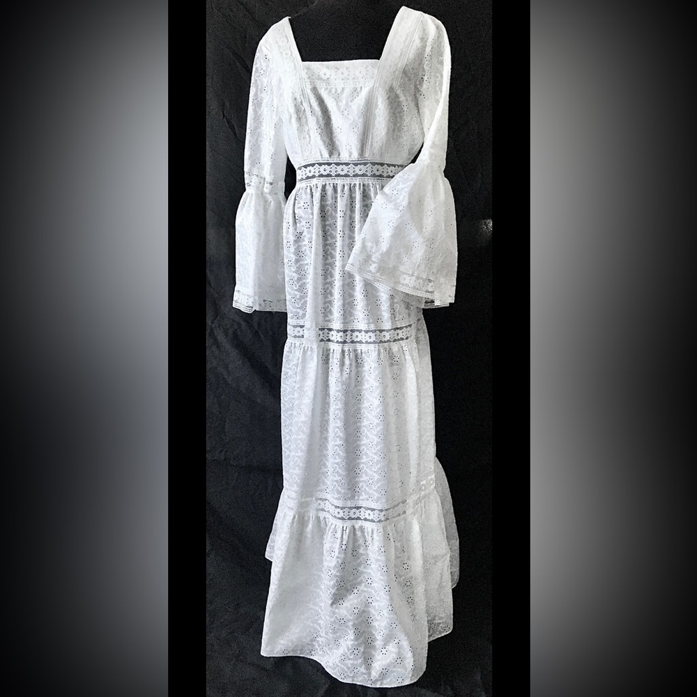 Vintage 1970’s Montgomery Ward Prairie Cottage Core Boho Pageant/Wedding Dress
